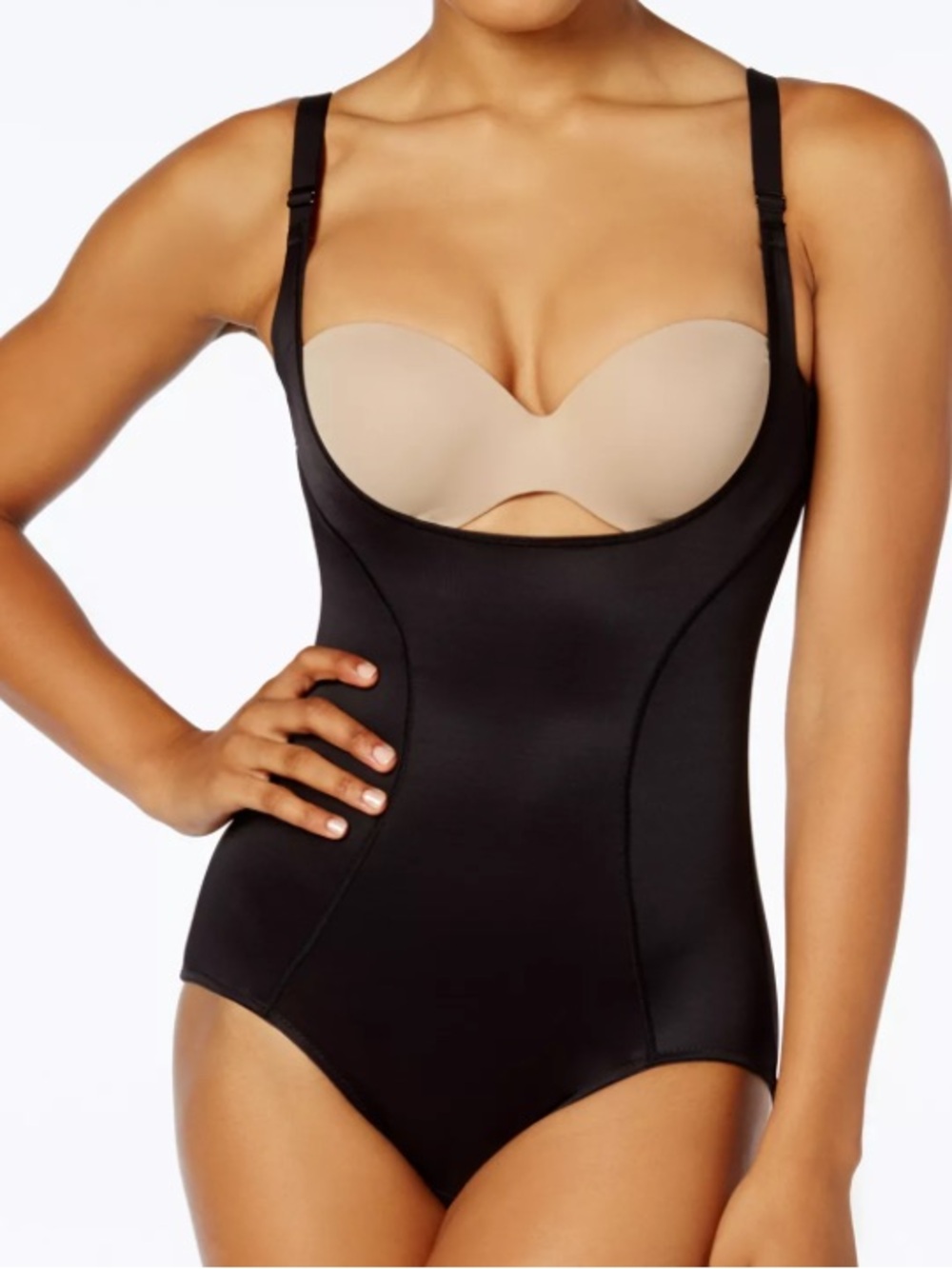 Maidenform Firm Control Ultimate  Slimmer Open Bust Bodysuit #2656, Large, NWT